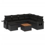 8-teiliges Gartensofa-Set und Kissen aus schwarzem Kunststoff-Rattan. von , Modulare Sofas für den Außenbereich - Ref: Foro24...