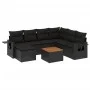 8-teiliges Gartensofa-Set und Kissen aus schwarzem Kunststoff-Rattan. von , Modulare Sofas für den Außenbereich - Ref: Foro24...