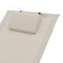 Deck chair with cream textilene pillow by vidaXL, Loungers - Ref: Foro24-47789, Price: 112,55 €, Discount: %