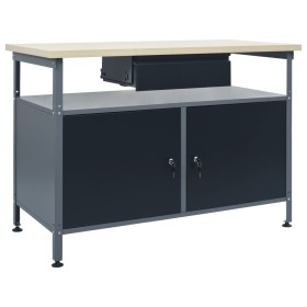 Banco de trabajo de acero negro 120x60x85 cm de vidaXL, Mesas de trabajo - Ref: Foro24-145345, Precio: 212,52 €, Descuento: %