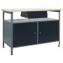 Black steel workbench 120x60x85 cm by vidaXL, Work tables - Ref: Foro24-145345, Price: 197,87 €, Discount: %