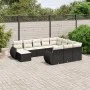Set de sofás de jardín 11 pzas y cojines ratán sintético negro de , Conjuntos de jardín - Ref: Foro24-3257519, Precio: 695,45...