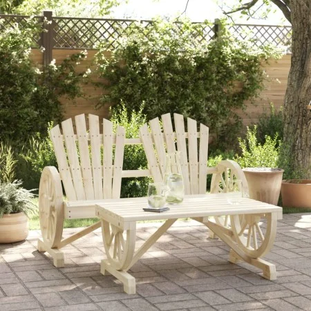 Zweiteiliges Gartensitzmöbel-Set aus massivem Kiefernholz. von , Modulare Sofas für den Außenbereich - Ref: Foro24-365097, Pr...