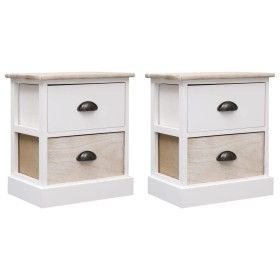 Nachttische 2 Stk. Paulownia-Holz naturweiß 38x28x45cm von vidaXL, Nachttische - Ref: Foro24-284057, Preis: 96,78 €, Rabatt: %