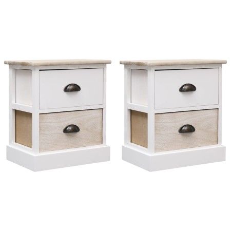 Nachttische 2 Stk. Paulownia-Holz naturweiß 38x28x45cm von vidaXL, Nachttische - Ref: Foro24-284057, Preis: 96,78 €, Rabatt: %