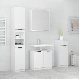 White plywood 4-piece bathroom furniture set by , Bathroom furniture - Ref: Foro24-3115884, Price: 268,16 €, Discount: %