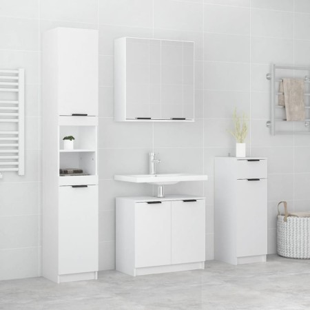 Juego de muebles de baño 4 piezas madera contrachapada blanco | Foro24.es | Tu tienda online para hogar, jardín y más Foro24.es