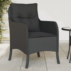 Sillones de jardín con cojines 2 uds ratán sintético negro de , Sillas de jardín - Ref: Foro24-365145, Precio: 204,97 €, Desc...