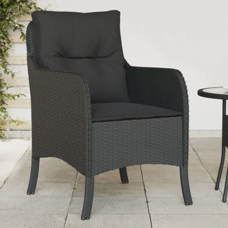 Garden armchairs with cushions 2 pcs black synthetic rattan by , Garden chairs - Ref: Foro24-365145, Price: 201,20 €, Discoun...
