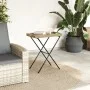 Table with folding tray in beige synthetic rattan 65x40x75 cm by , Garden tables - Ref: Foro24-365130, Price: 47,13 €, Discou...