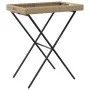 Mesa con bandeja plegable ratán sintético beige 65x40x75 cm de , Mesas de jardín - Ref: Foro24-365130, Precio: 47,13 €, Descu...