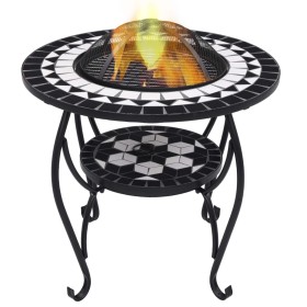 vidaXl Brasero de mosaico cerámica negro y blanco 68 cm de vidaXL, Chimeneas - Ref: Foro24-46725, Precio: 92,58 €, Descuento: %