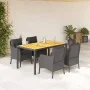 5-teiliges Gartenmöbel-Set mit schwarzen synthetischen Rattankissen von , Gartensets - Ref: Foro24-3211868, Preis: 568,28 €, ...