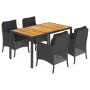 5-teiliges Gartenmöbel-Set mit schwarzen synthetischen Rattankissen von , Gartensets - Ref: Foro24-3211868, Preis: 568,28 €, ...