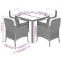 5-teiliges Gartenmöbel-Set mit schwarzen synthetischen Rattankissen von , Gartensets - Ref: Foro24-3211849, Preis: 464,36 €, ...