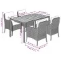 5-teiliges Gartenmöbel-Set mit schwarzen synthetischen Rattankissen von , Gartensets - Ref: Foro24-3211868, Preis: 568,28 €, ...