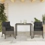 Set comedor de jardín 3 piezas con cojines ratán sintético gris de , Conjuntos de jardín - Ref: Foro24-3211854, Precio: 310,4...