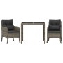 Set comedor de jardín 3 piezas con cojines ratán sintético gris de , Conjuntos de jardín - Ref: Foro24-3211854, Precio: 310,4...