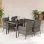 5-teiliges Garten-Essset mit grauen synthetischen Rattankissen von , Gartensets - Ref: Foro24-3211856, Preis: 591,93 €, Rabat...