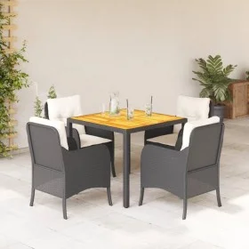 5-teiliges Gartenmöbel-Set mit schwarzen synthetischen Rattankissen von , Gartensets - Ref: Foro24-3211861, Preis: 508,33 €, ...