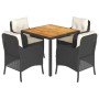 5-teiliges Gartenmöbel-Set mit schwarzen synthetischen Rattankissen von , Gartensets - Ref: Foro24-3211861, Preis: 523,77 €, ...