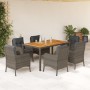 Garten-Essgruppe 7-teilig und graue synthetische Rattankissen von , Gartensets - Ref: Foro24-3211875, Preis: 822,84 €, Rabatt: %