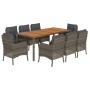 Garden dining set 9 pieces and gray synthetic rattan cushions by , Garden sets - Ref: Foro24-3211877, Price: 1,00 €, Discount: %