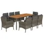 Garden dining set 9 pieces and gray synthetic rattan cushions by , Garden sets - Ref: Foro24-3211877, Price: 1,00 €, Discount: %