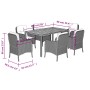 Garten-Essgruppe 7-teilig und graue synthetische Rattankissen von , Gartensets - Ref: Foro24-3211875, Preis: 822,84 €, Rabatt: %