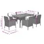 Garten-Essgruppe 7-teilig und graue synthetische Rattankissen von , Gartensets - Ref: Foro24-3211875, Preis: 780,44 €, Rabatt: %