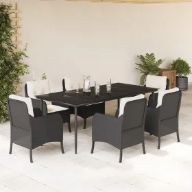 7-piece garden dining set and black synthetic rattan cushions by , Garden sets - Ref: Foro24-3211911, Price: 748,31 €, Discou...