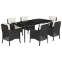 7-piece garden dining set and black synthetic rattan cushions by , Garden sets - Ref: Foro24-3211911, Price: 756,86 €, Discou...