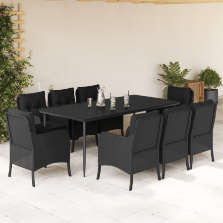 9-teiliges Garten-Essset und schwarze Kissen aus synthetischem Rattan von , Gartensets - Ref: Foro24-3211926, Preis: 1,00 €, ...