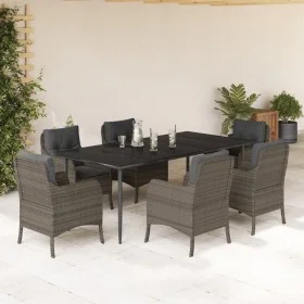 Garten-Essgruppe 7-teilig und graue synthetische Rattankissen von , Gartensets - Ref: Foro24-3211953, Preis: 841,80 €, Rabatt: %