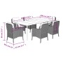 Garten-Essgruppe 7-teilig und graue synthetische Rattankissen von , Gartensets - Ref: Foro24-3211953, Preis: 926,21 €, Rabatt: %