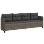 Lounger with gray synthetic rattan cushions by , Loungers - Ref: Foro24-368328, Price: 182,77 €, Discount: %