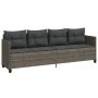 Lounger with gray synthetic rattan cushions by , Loungers - Ref: Foro24-368328, Price: 212,23 €, Discount: %