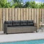 Lounger with gray synthetic rattan cushions by , Loungers - Ref: Foro24-368328, Price: 212,23 €, Discount: %