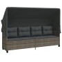 Liege mit Verdeck und grauen synthetischen Rattankissen von , Liegen - Ref: Foro24-368337, Preis: 240,81 €, Rabatt: %