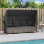 Liege mit Verdeck und grauen synthetischen Rattankissen von , Liegen - Ref: Foro24-368337, Preis: 240,81 €, Rabatt: %