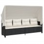 Liege mit Verdeck und schwarzen synthetischen Rattankissen von , Liegen - Ref: Foro24-368335, Preis: 208,53 €, Rabatt: %