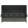 Liege mit Verdeck und grauen synthetischen Rattankissen von , Liegen - Ref: Foro24-368337, Preis: 240,81 €, Rabatt: %