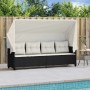 Liege mit Verdeck und schwarzen synthetischen Rattankissen von , Liegen - Ref: Foro24-368335, Preis: 208,53 €, Rabatt: %