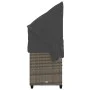 Lounger with hood and gray synthetic rattan cushions by , Loungers - Ref: Foro24-368337, Price: 255,04 €, Discount: %