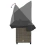 Lounger with hood and gray synthetic rattan cushions by , Loungers - Ref: Foro24-368337, Price: 255,04 €, Discount: %