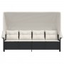 Liege mit Verdeck und schwarzen synthetischen Rattankissen von , Liegen - Ref: Foro24-368335, Preis: 208,53 €, Rabatt: %