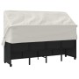 Lounger with hood and black synthetic rattan cushions by , Loungers - Ref: Foro24-368335, Price: 190,66 €, Discount: %