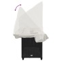 Liege mit Verdeck und schwarzen synthetischen Rattankissen von , Liegen - Ref: Foro24-368335, Preis: 208,53 €, Rabatt: %