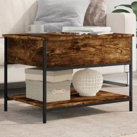 Engineered wood coffee table metal smoke oak 70x50x50 cm by , Coffee table - Ref: Foro24-845343, Price: 53,02 €, Discount: %