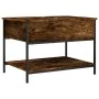 Engineered wood coffee table metal smoke oak 70x50x50 cm by , Coffee table - Ref: Foro24-845343, Price: 52,77 €, Discount: %
